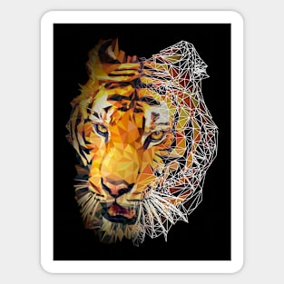 Tiger Head with Polygon Triangular Design graphic Sticker